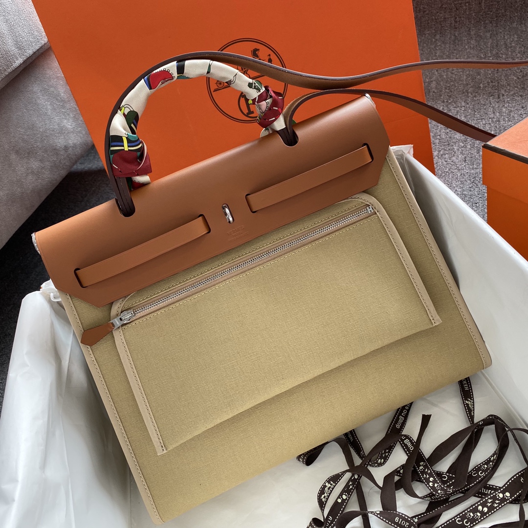 에르메스 에르백31 트렌치 퀴브르 골드브라운 은장